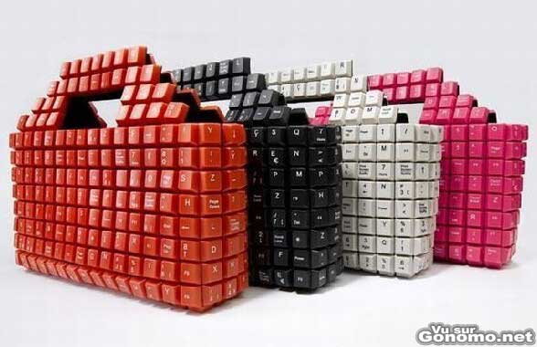 Des sacs a main de geekette avec des touches de clavier