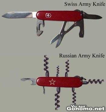 Le couteau suisse Vs le couteau russe !