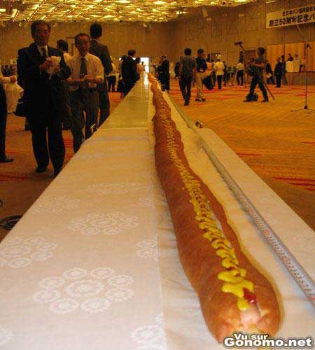 Record du monde du plus long hot dog ! Miam miam