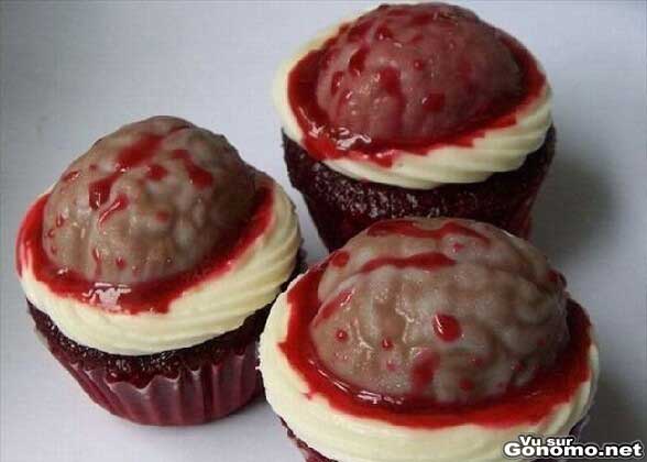 Des mini gateaux en forme de cerveau. Miam !