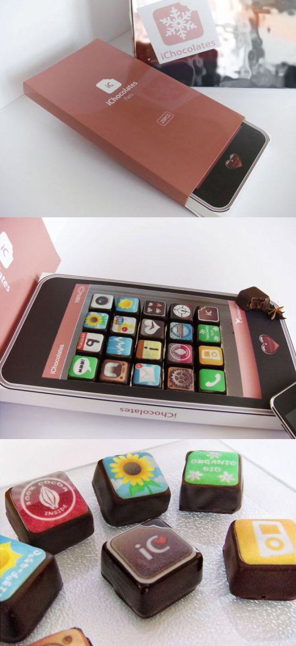 Un packaging insolite et design pour une boite de chocolat en forme d iPhone