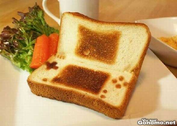 Toast Nintendo DS : un toast grille qui forme une console portable Nintendo DS