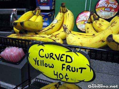 Des fruits jaunes courbes ou plus communement appelees bananes ! mdr