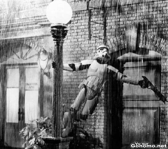 I m singing in the rain version Star Wars :)