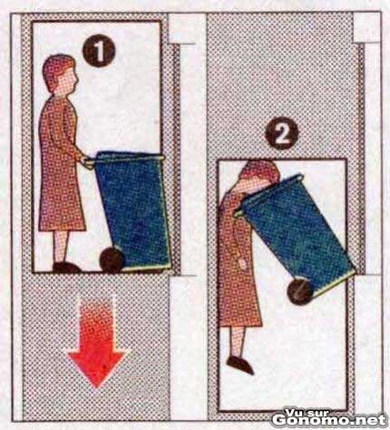 Attention c est dangereux de descendre ses poubelles par l ascenseur :s