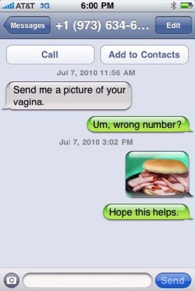 Screenshot iPhone : un inconnu lui demande une photo de son vagin par sms ... :)