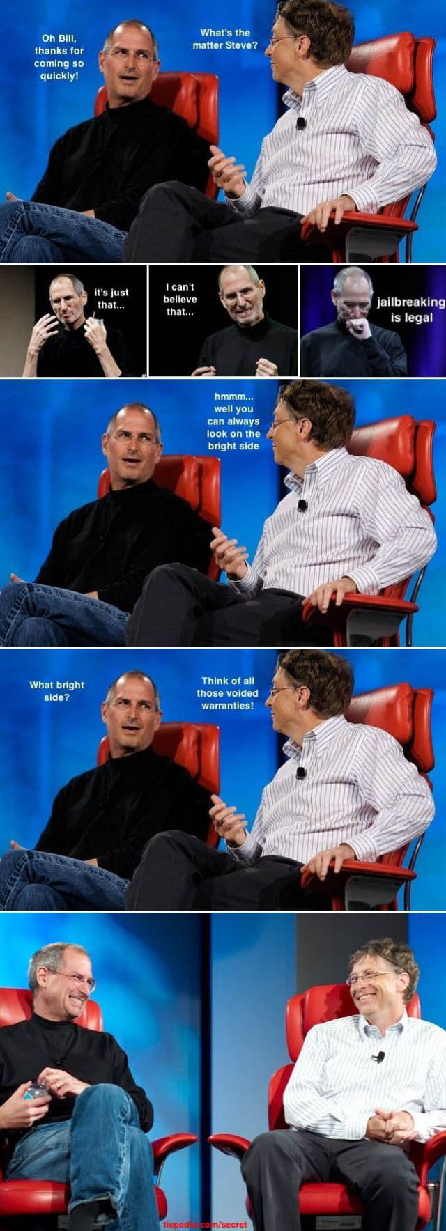 Le jailbreak de l iPhone est legal aux Etats Unis : la reaction de Steve Jobs et Bill Gates :)