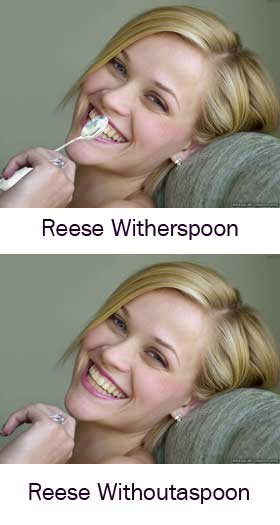 Reese Witherspoon Reese Withoutaspoon. Facile le jeu de mots mais marrant !