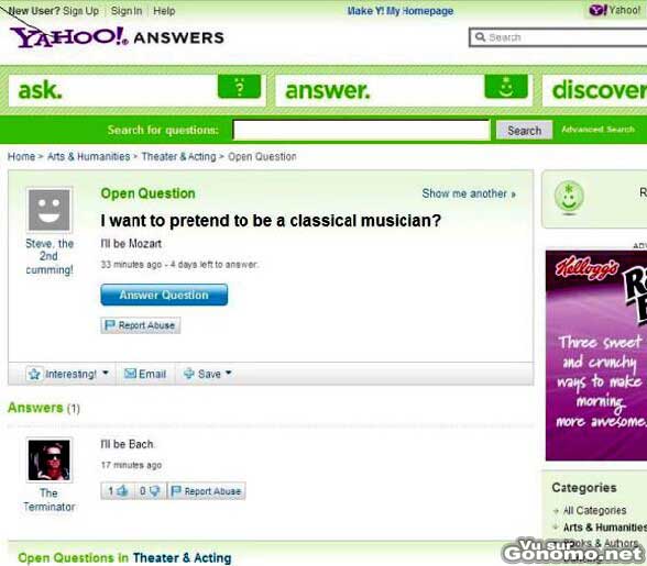 Yahoo Answers nous offre souvent de grands moments :)