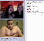 Chat Roulette screenshot : la poitrine de ce garcon fait bien rire ces deux copines !