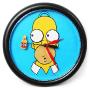 L horloge Homer avec les yeux qui suivent la biere