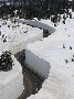 Une route de montagne qui passe au milieu de murs de neige de plus de 5 metres de haut