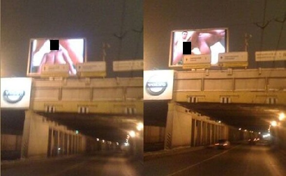 Des ecrans geants pirates qui diffusent des films X au dessus de l autoroute !