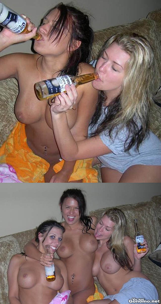Soiree arrosee entre filles : un pack de biere Corona et c est bon elles se foutent a poil ! :)