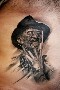 Freddy Krueger plus vrai que nature en tatoo sur la poitrine