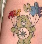 Tatouage bisounours ass hole il s est fait tatouer un bisounours vert avec une feuille de canna